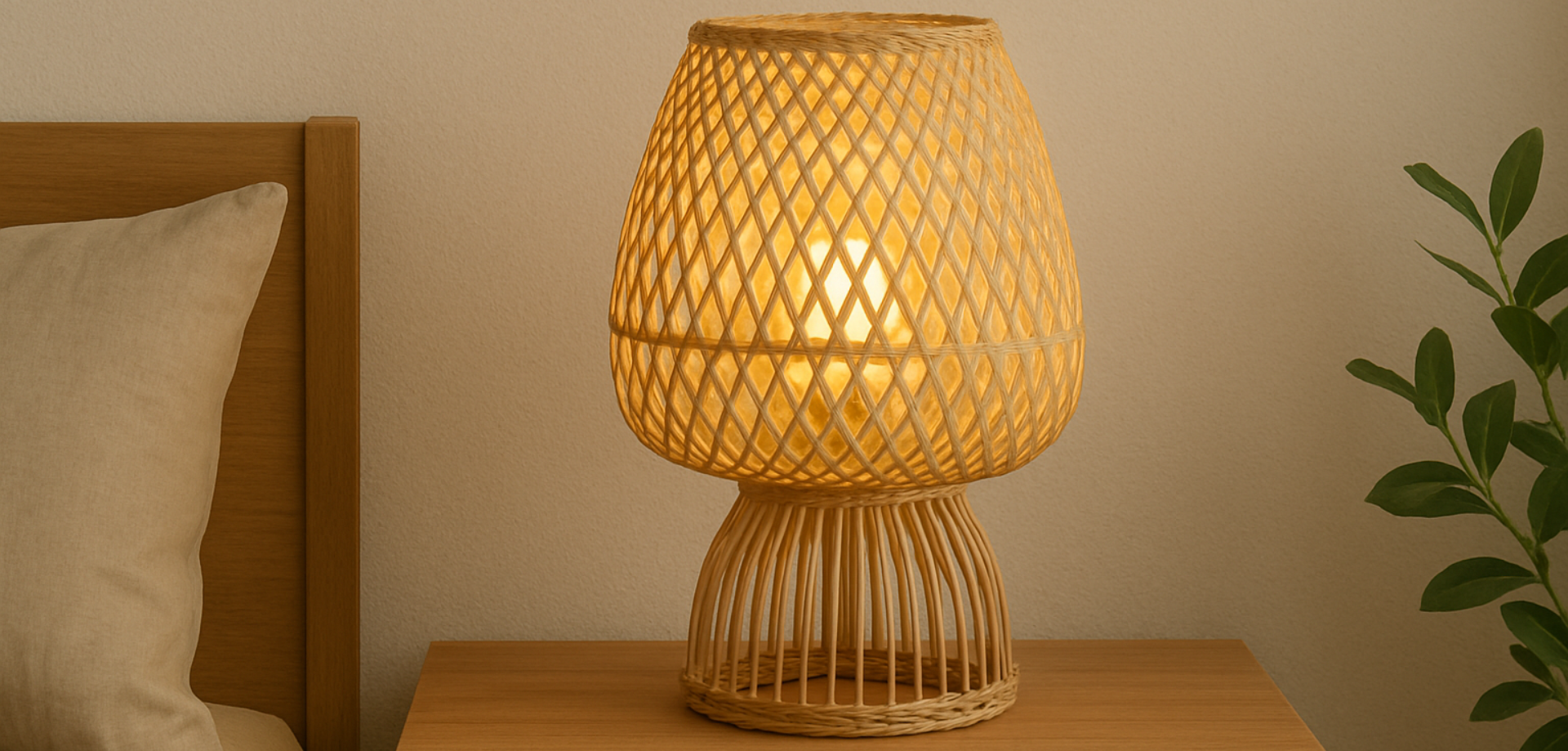 Lampe de chevet en rotin : douceur naturelle et déco bohème