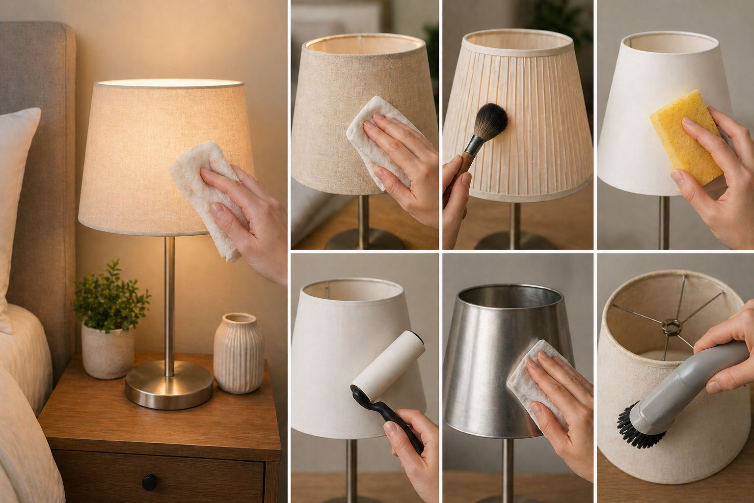 Comment nettoyer un abat-jour de lampe de chevet ? Guide complet selon la matière