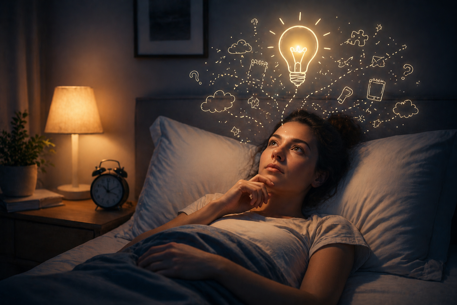 Pourquoi les idées viennent souvent le soir avant de dormir ?