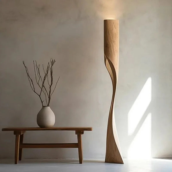 Lampadaire Design en Bois