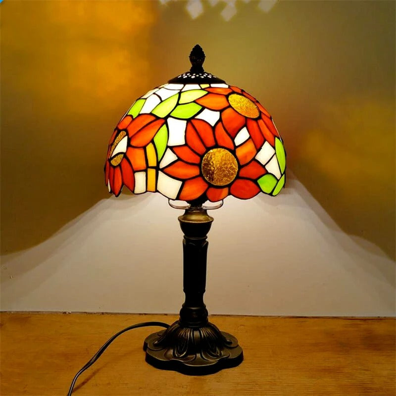 Lot De 2 Lampes De Chevet Vintage - Abat-jour Tissu Floral Fait Main - Lumière Chaude 3W - Style Scandinave