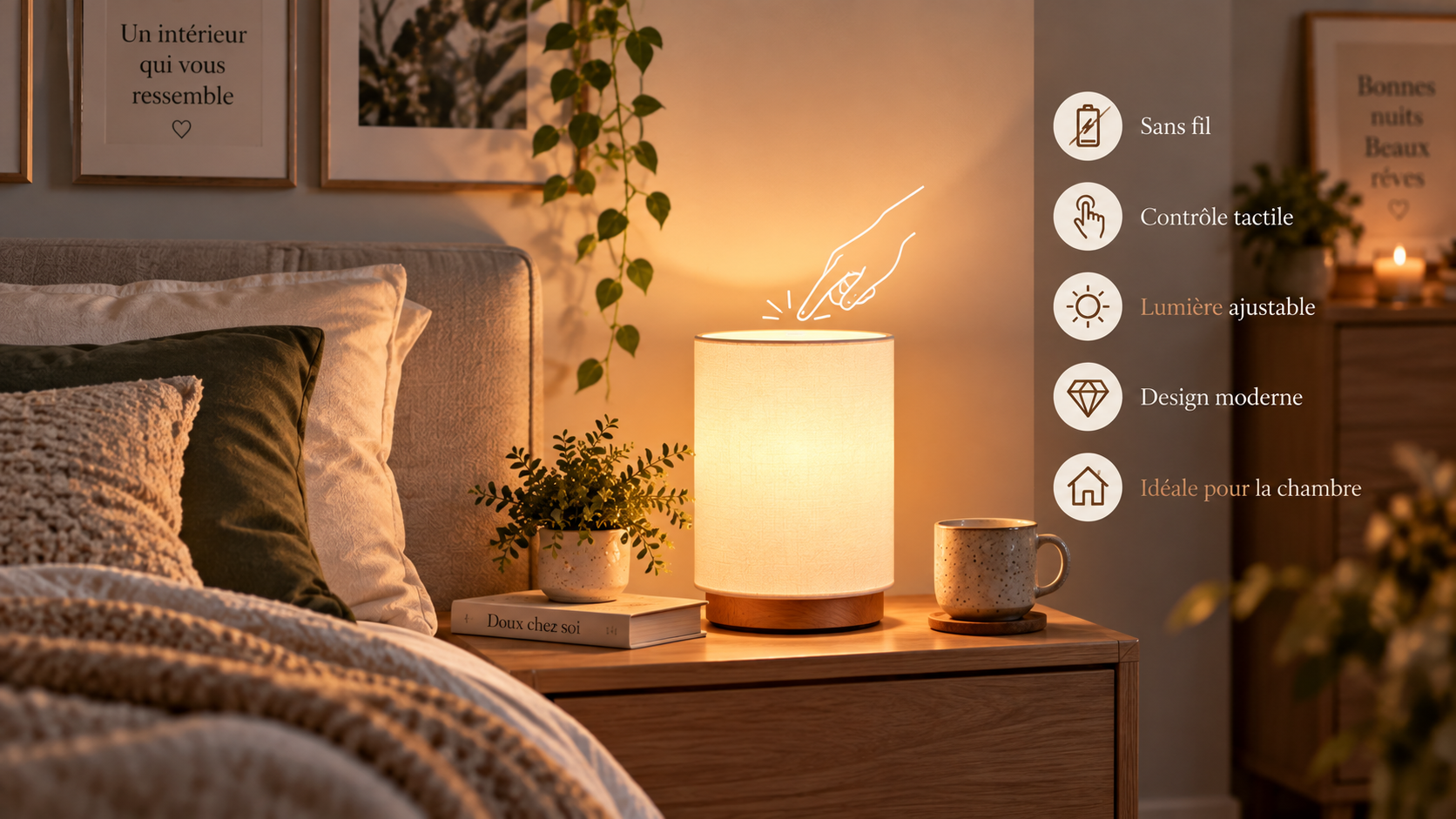 Lampe de chevet sans fil tactile : pourquoi choisir ce modèle pour sa chambre ?