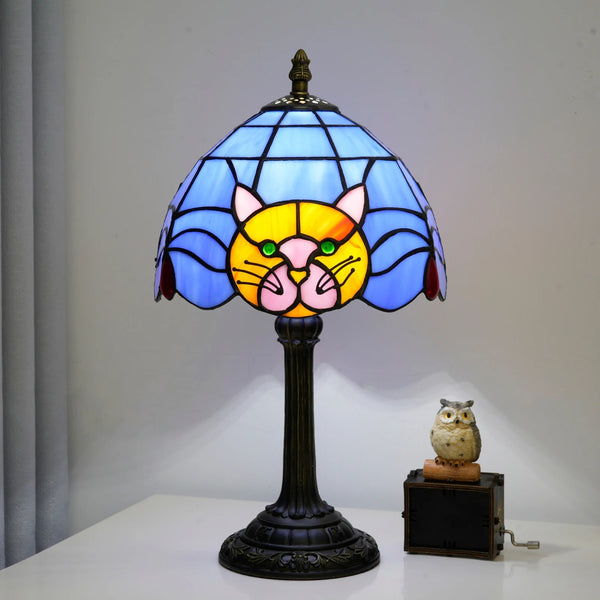 Lampe Chat Vitrail